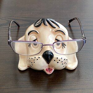 Vintage Ceramic Dog Eyeglass Holder | Novelty Glasses Stand | Cute Desk Organize